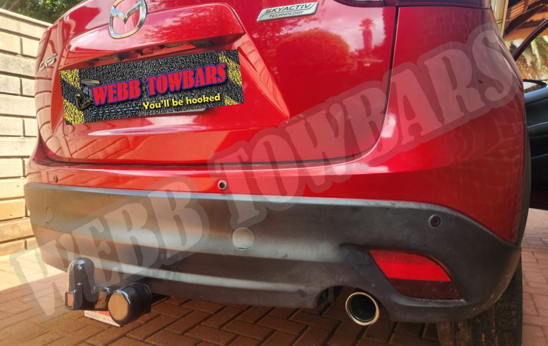 Webb Towbars Mazda CX-5 standard towbar custom manufactured and professionally fitted in Gauteng South Africa for family travel, trailer towing, bike racks, and everyday SUV versatility