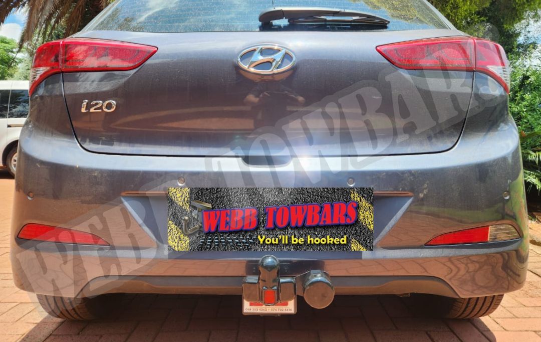 Webb Towbars - Hyundai i20 - Standard Towbar professionally manufactured and expertly fitted by Webb Towbars in Gauteng, South Africa. Heavy-duty standard towbar installation for the Hyundai i20, expertly engineered to provide reliable towing performance for trailers, bicycle racks, luggage trailers and light recreational equipment. Precision-manufactured for a secure vehicle-specific fit with a durable corrosion-resistant finish, delivering dependable strength, long-lasting durability and professional workmanship while complementing the Hyundai i20's modern styling for everyday driving and weekend adventures.