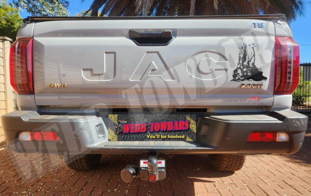 Webb Towbars - JAC Motors T9 - Standard Towbar professionally manufactured and expertly fitted by Webb Towbars in Gauteng, South Africa. Heavy-duty standard towbar installation for the JAC Motors T9 bakkie, engineered for reliable towing of trailers, caravans, work equipment and recreational gear, featuring a precision fit, durable corrosion-resistant finish, exceptional towing strength and professional workmanship for dependable performance on and off the road.