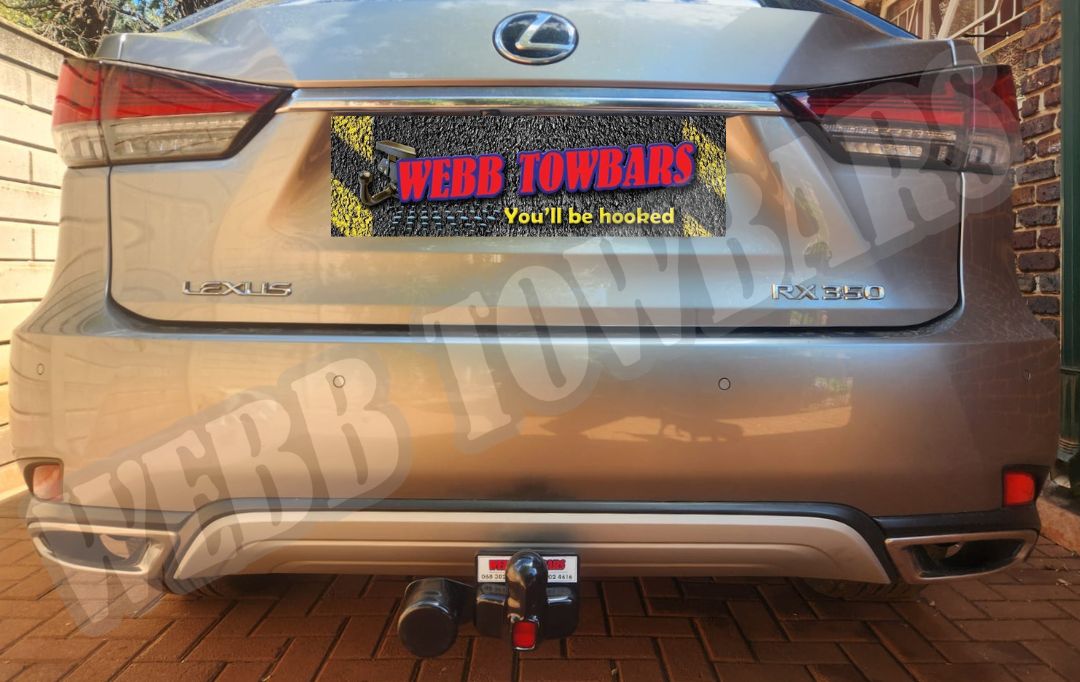 Webb Towbars - Lexus RX350 - Standard Towbar professionally installed by Webb Towbars in Gauteng, South Africa. Premium vehicle-specific standard towbar designed for the Lexus RX350, delivering dependable towing capability while complementing the luxury SUV’s refined styling, comfort and versatile design. Ideal for caravans, trailers, bicycle racks, luggage trailers and recreational equipment, this robust towbar provides a secure precision fit, durable corrosion-resistant finish and reliable long-term performance. Professionally installed by Webb Towbars, this towing solution adds practical versatility to the Lexus RX350 for family holidays, weekend getaways, outdoor adventures and everyday towing throughout Gauteng and South Africa.