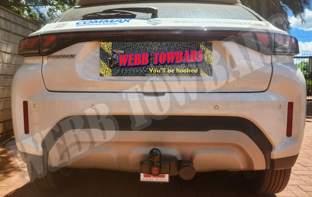 Webb Towbars - Suzuki Fronx - Standard Towbar professionally installed by Webb Towbars in Gauteng, South Africa. Vehicle-specific standard towbar designed for the Suzuki Fronx, adding practical towing versatility while complementing the compact crossover’s bold styling, modern design and everyday functionality. Ideal for suitable light trailers, luggage trailers, bicycle racks and recreational equipment, this robust towbar provides a secure precision fit, durable corrosion-resistant finish and dependable long-term performance. Professionally installed by Webb Towbars, this Suzuki Fronx standard towbar enhances the vehicle’s versatility for everyday driving, family outings, weekend getaways and recreational towing throughout Gauteng and South Africa.