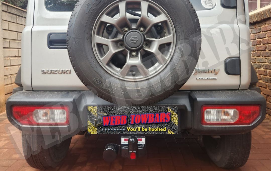 Webb Towbars - Suzuki Jimny - Standard Towbar professionally installed by Webb Towbars in Gauteng, South Africa. Robust vehicle-specific standard towbar designed for the Suzuki Jimny, adding practical towing versatility while complementing the compact 4x4’s rugged styling and renowned off-road character. Ideal for suitable trailers, bicycle racks, luggage carriers, camping equipment and recreational towing applications, this durable towbar provides a secure precision fit, corrosion-resistant finish and dependable long-term performance. Professionally installed by Webb Towbars, this towing solution enhances the Suzuki Jimny for camping trips, 4x4 adventures, weekend escapes and everyday use throughout Gauteng and South Africa.