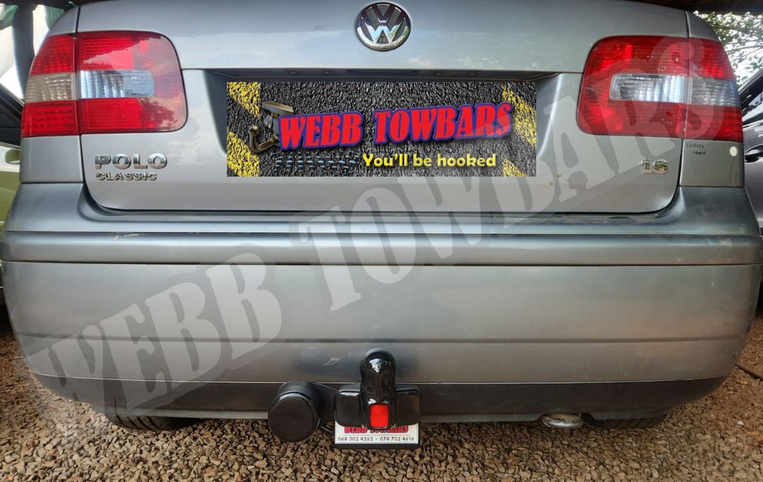 Webb Towbars - Volkswagen Polo Classic - Standard Towbar professionally installed by Webb Towbars in Gauteng, South Africa. Vehicle-specific standard towbar designed for the Volkswagen Polo Classic, adding practical towing versatility while maintaining a neat fit that complements the sedan’s timeless styling, compact proportions and reliable everyday design. Ideal for suitable light trailers, luggage trailers, bicycle racks and recreational equipment within the vehicle’s approved towing specifications, this robust towbar provides a secure precision fit, durable corrosion-resistant finish and dependable long-term performance. Professionally installed by Webb Towbars, this Volkswagen Polo Classic standard towbar enhances the vehicle’s functionality for daily driving, business use, family outings, weekend getaways and light recreational towing throughout Gauteng and South Africa.