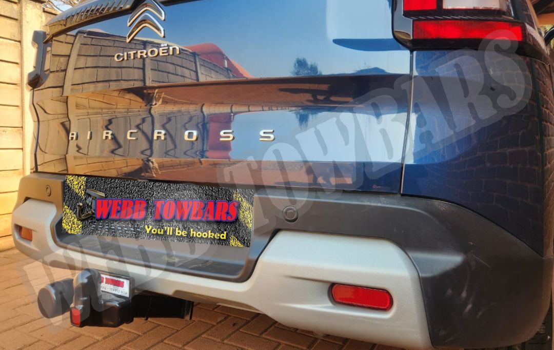 Webb Towbars - Citroën C3 Aircross Max - Standard Towbar professionally installed by Webb Towbars in Gauteng, South Africa. Vehicle-specific standard towbar fitted to the Citroën C3 Aircross Max, adding practical versatility while complementing the compact SUV’s distinctive French styling, bold exterior design, elevated ground clearance and modern family-friendly appeal. Designed to provide a neat, secure fitment that integrates with the Citroën C3 Aircross Max’s rear profile, this robust standard towbar offers durable construction, dependable functionality and a professional finish. Suitable for manufacturer-approved towing and carrying applications, including compatible bicycle carriers, light trailers and recreational equipment within the vehicle’s specified towing limits, this professionally installed Webb Towbars standard towbar enhances everyday convenience for family outings, cycling adventures, weekend getaways and road trips throughout Gauteng and South Africa.