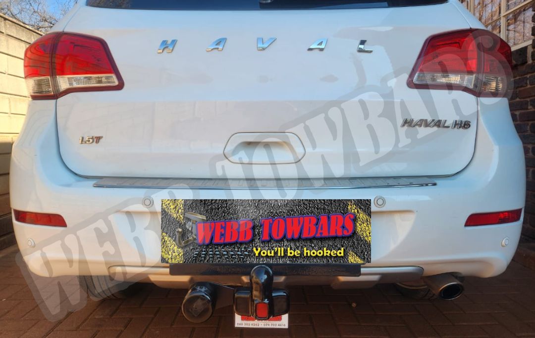 Webb Towbars - Haval H6 2019 - Standard Towbar professionally installed by Webb Towbars in Gauteng, South Africa. Vehicle-specific standard towbar fitted to the 2019 Haval H6 SUV, enhancing its everyday practicality, towing versatility and family-friendly functionality while complementing the vehicle's modern exterior styling, spacious design and distinctive rear profile. Featuring robust construction, a secure vehicle-specific fitment and a neat, professional finish, this standard towbar provides dependable functionality for suitable towing and carrying applications, including light trailers, luggage trailers, compatible bicycle carriers and recreational equipment within the 2019 Haval H6's manufacturer-approved towing limits. Ideal for family holidays, cycling outings, outdoor adventures, weekend getaways and everyday convenience, this professionally installed Webb Towbars standard towbar adds valuable versatility to the Haval H6. Expertly fitted by Webb Towbars in Gauteng, South Africa, with attention to quality workmanship, durability, secure installation and reliable long-term performance.