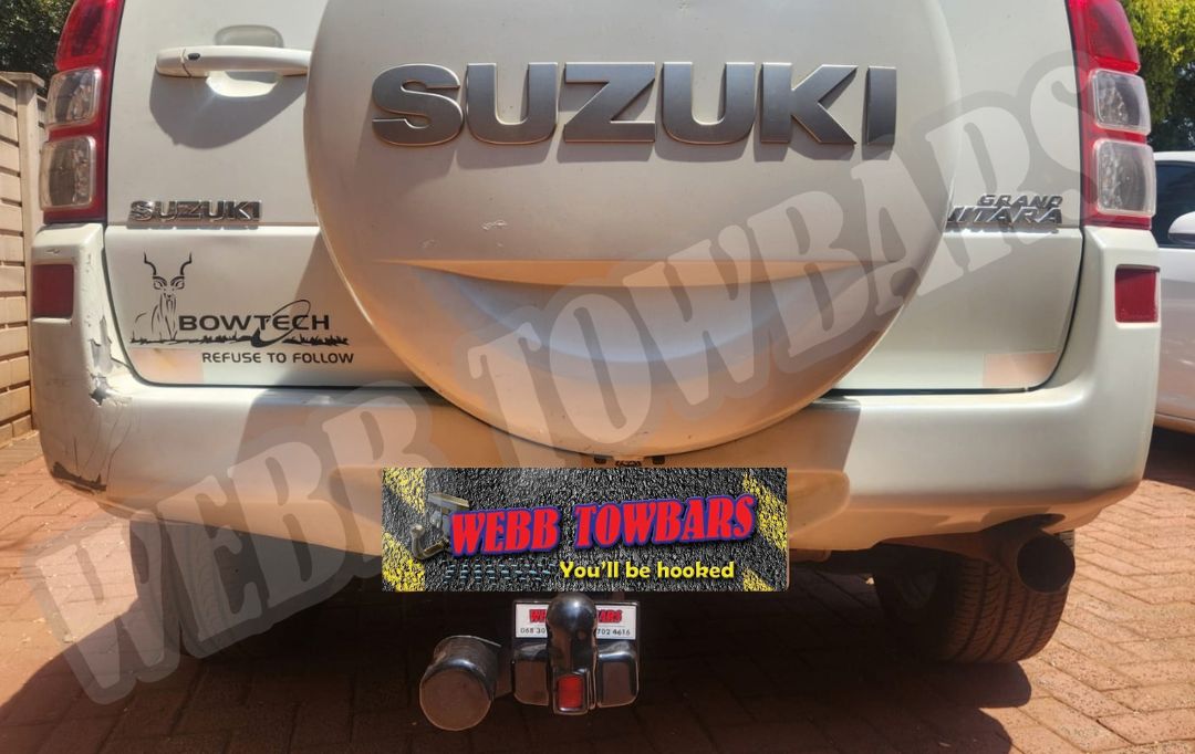 Webb Towbars - Suzuki Grand Vitara - Standard Towbar professionally installed by Webb Towbars in Gauteng, South Africa. Vehicle-specific standard towbar fitted to the Suzuki Grand Vitara, providing dependable towing and carrying versatility while complementing the SUV’s bold styling, elevated stance and practical adventure-ready design. Suitable for approved applications including light trailers, luggage trailers, bicycle racks, camping equipment and recreational loads within the Suzuki Grand Vitara’s specified towing limits, this robust standard towbar offers a secure precision fit, durable corrosion-resistant finish and reliable long-term performance. Professionally installed by Webb Towbars, this Suzuki Grand Vitara standard towbar adds valuable functionality for everyday driving, family road trips, cycling outings, camping weekends and outdoor adventures throughout Gauteng and South Africa.